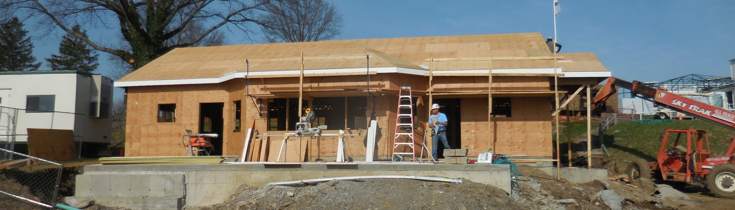 Outside view of new addition prior to siding being added