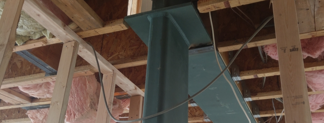 Interior steel beam support