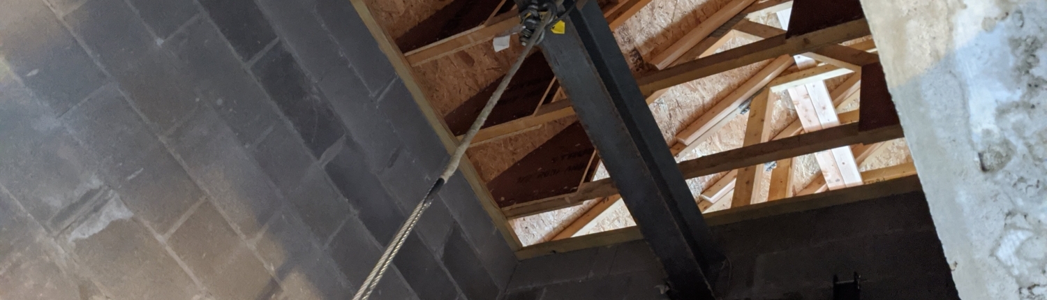 Elevator shaft under construction