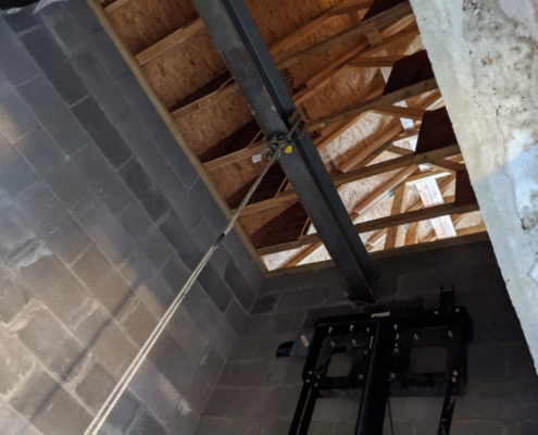 Elevator shaft under construction