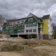 four story apartment under construction, prior to siding being added
