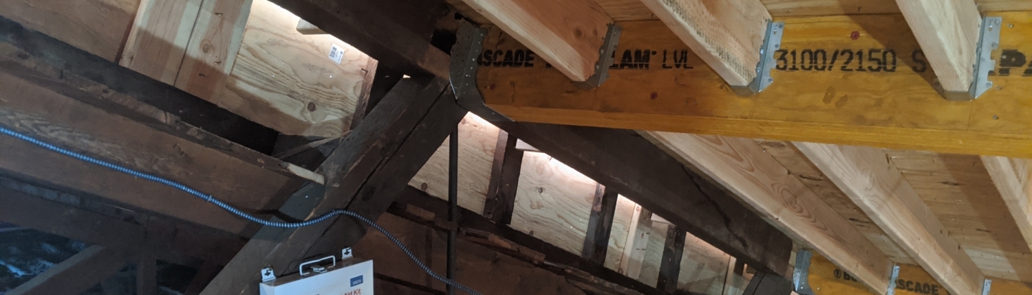 New wood roof structure