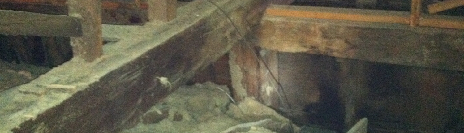 Older damaged roof structure