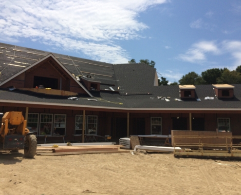 Structure with construction going on around