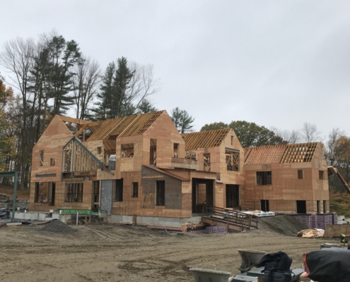 House before stone was added showing plywoods walls