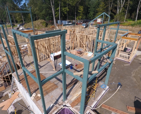 Steel structure of the house